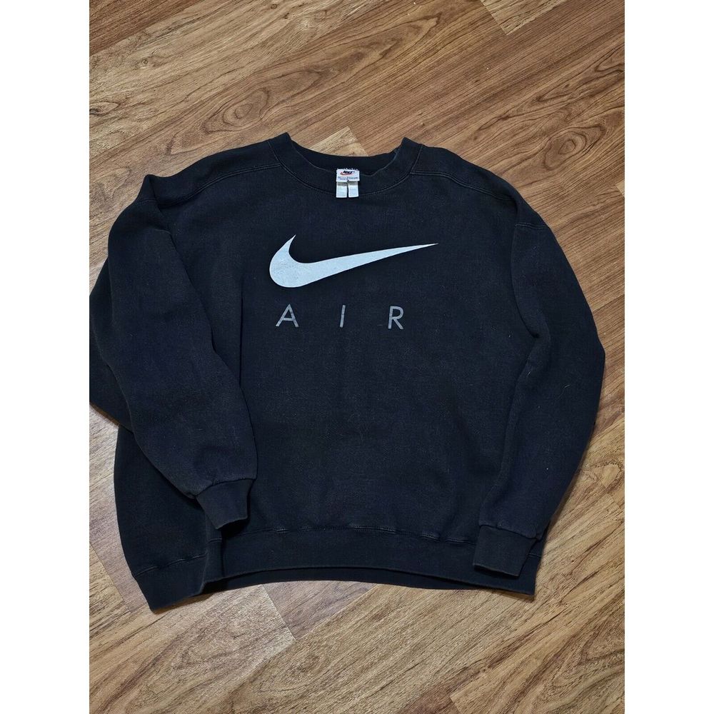 Vintage Nike Air Sweatshirt Big Center Swoosh Check XL Made In USA White Tag 90s